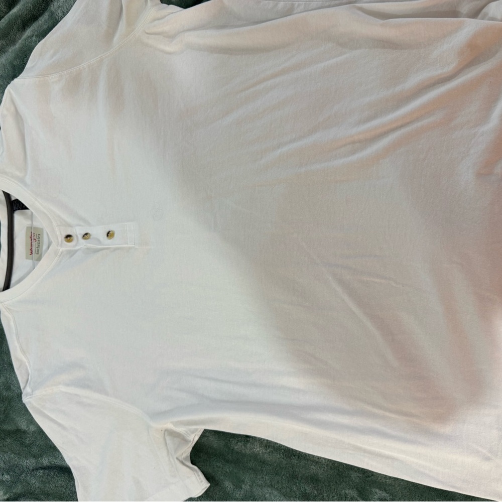 Wrangler White Short Sleeve Henley